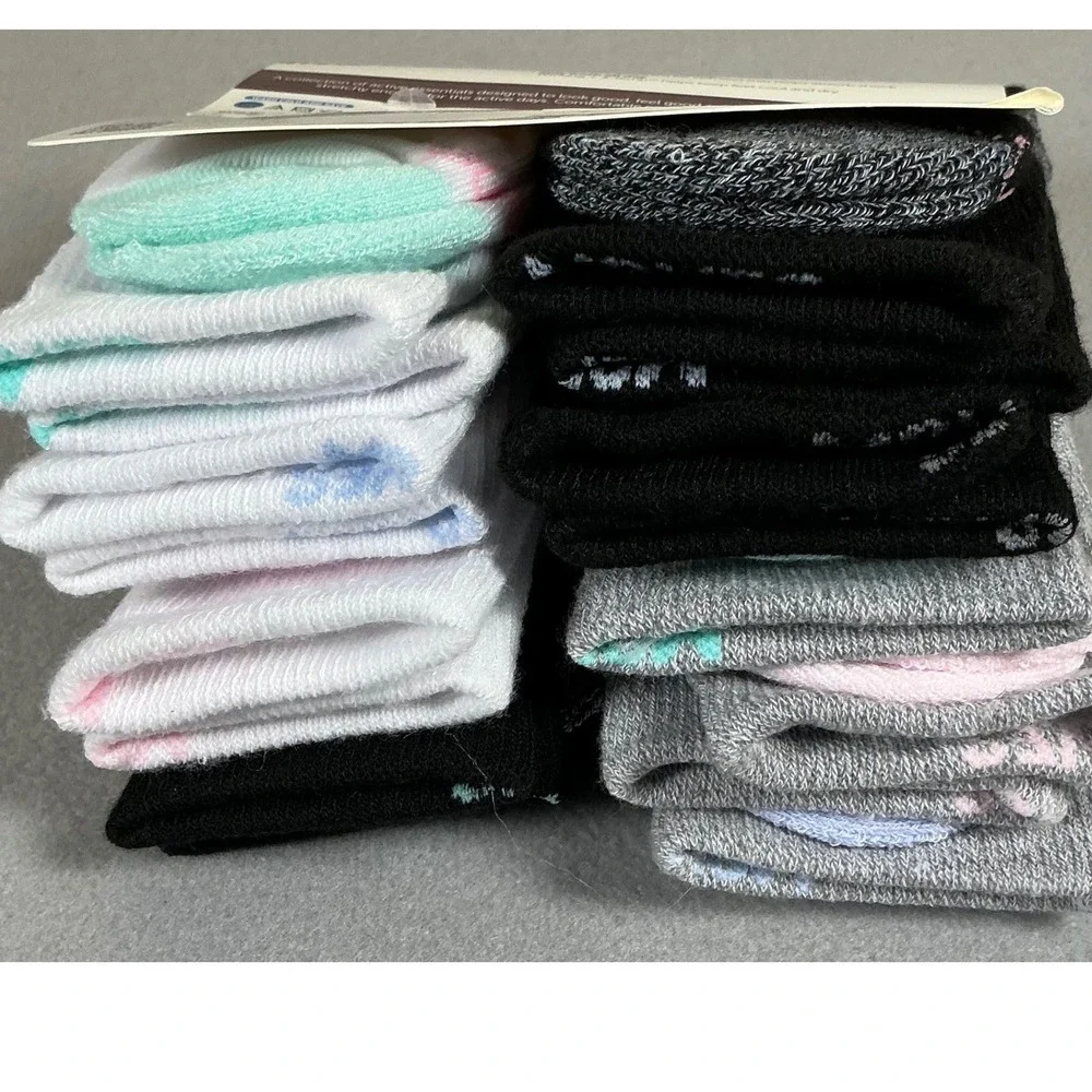 Hanes Moves‎ Womens Crew Socks 10 Pair Compression Arch X-Temp Cooling 5-9